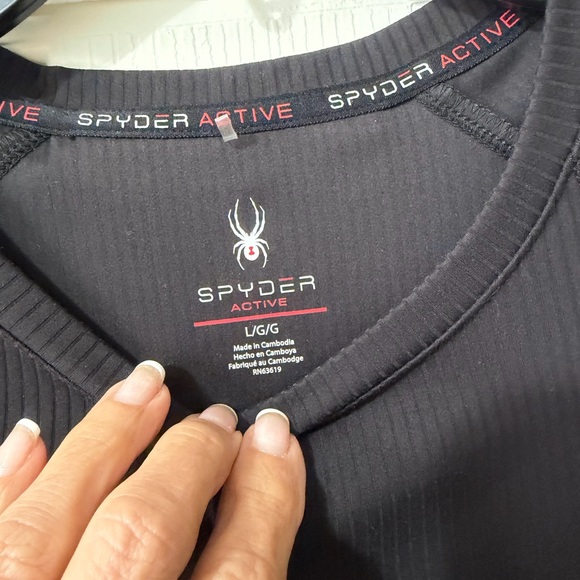 Spyder Active Women’s Black Ribbed Short-Sleeve Athletic Tee - Picture 5 of 6